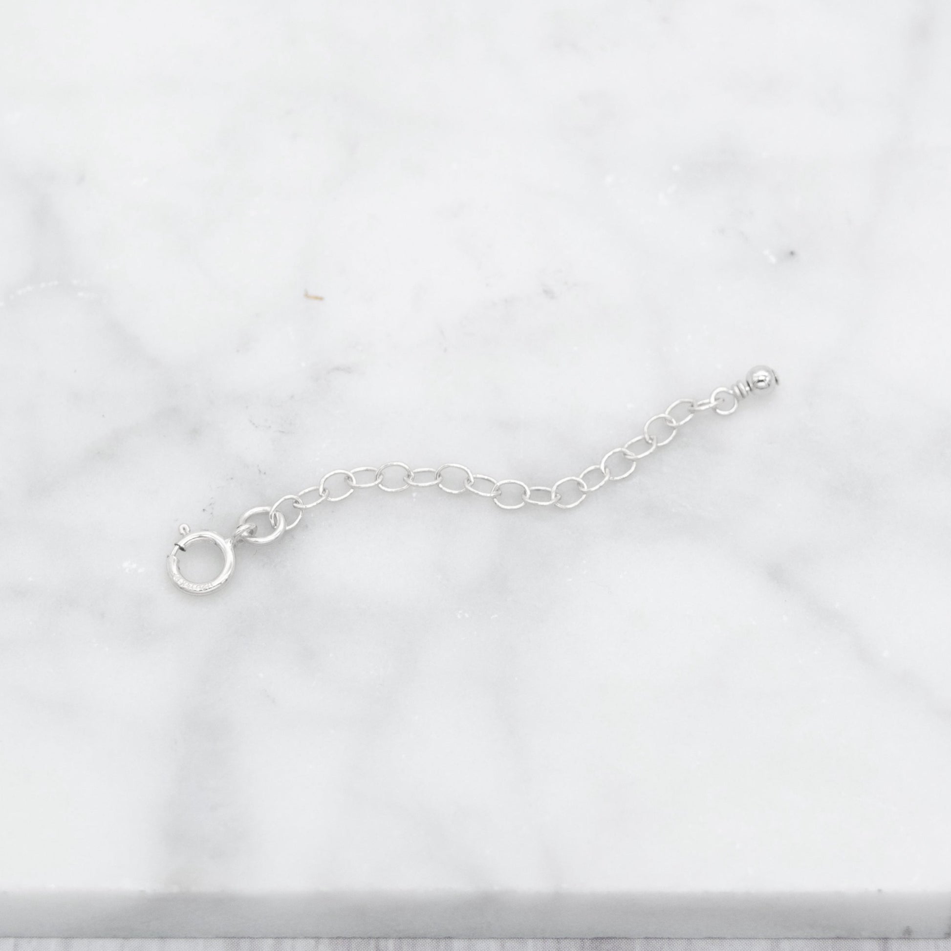 2 inch extension to chain to add length to any necklace, in sterling silver.