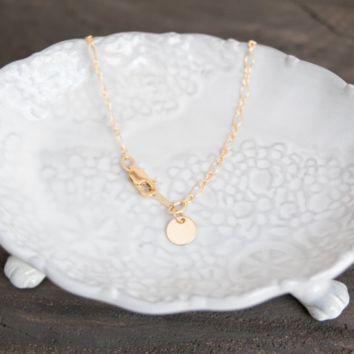 Teal Druzy Long Necklace w/ Personalized Tag