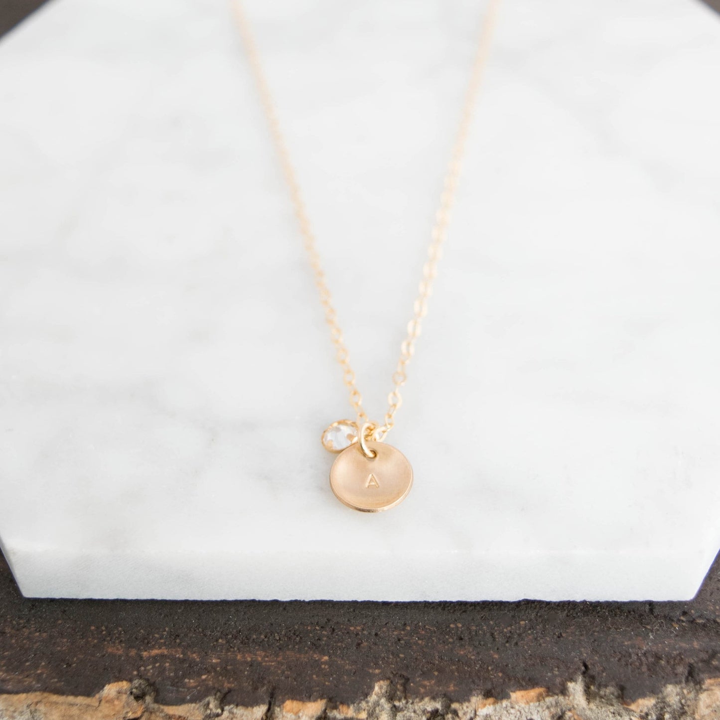 Subtly Hidden Initial Disc Necklace - Minimalist and Elegant Personalized Handmade Jewelry