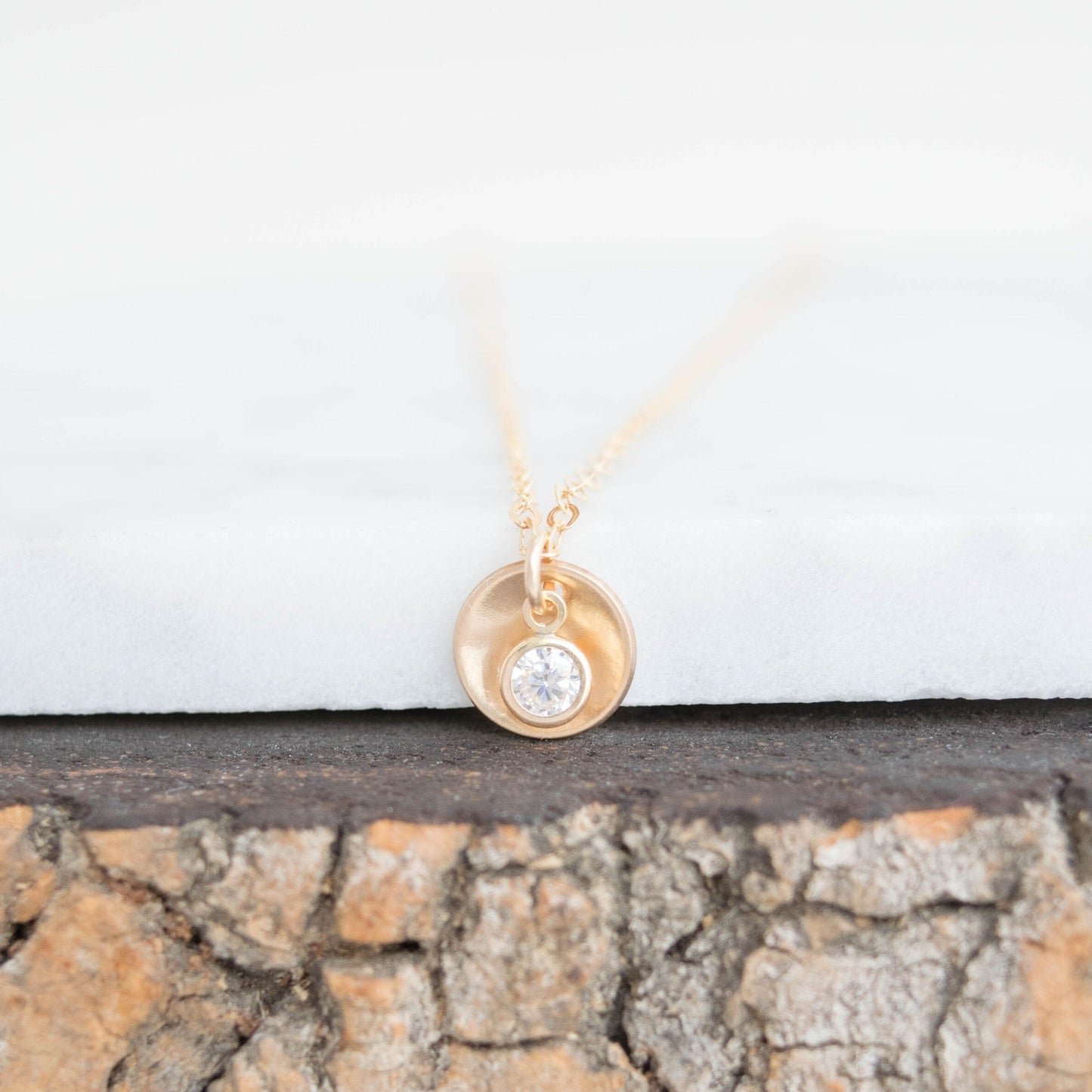 Subtly Hidden Initial Disc Necklace - Minimalist and Elegant Personalized Handmade Jewelry