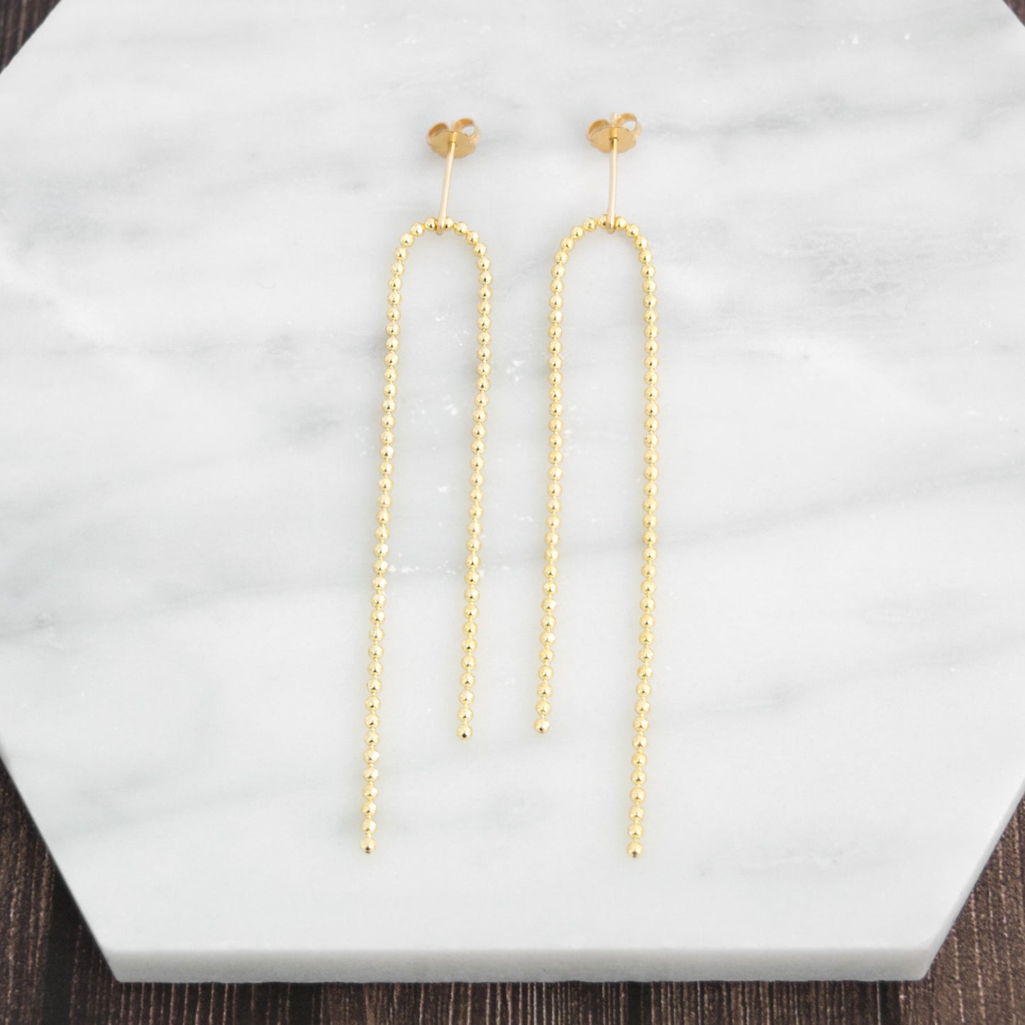 Asymmetrical Ball Chain Earrings