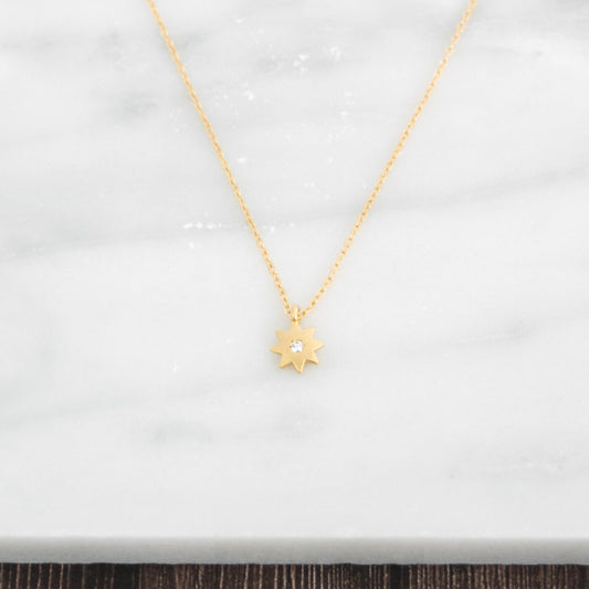 Tiny Sun Pendant Necklace