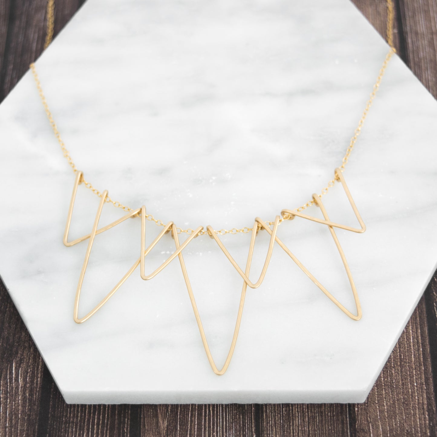 Golden V Cascade Necklace