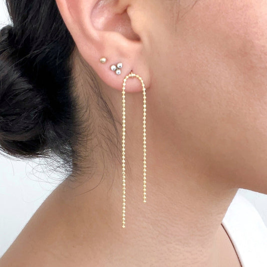 Asymmetrical Ball Chain Earrings