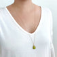 Long Gold Teardrop Pendant Necklace