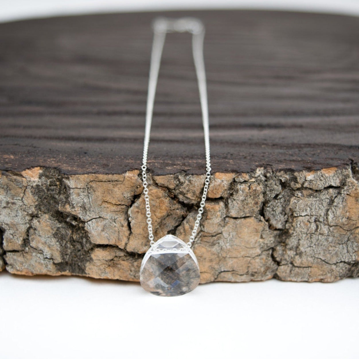 Ashley Swarovski crystal pendant necklace in sterling silver
