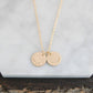 Customize your look with the Aster 1/2" Disc Name Necklace, a minimalist 14K gold-filled or sterling silver disc necklace delicately hand-stamped with a name, message, initials, or date of your choice.