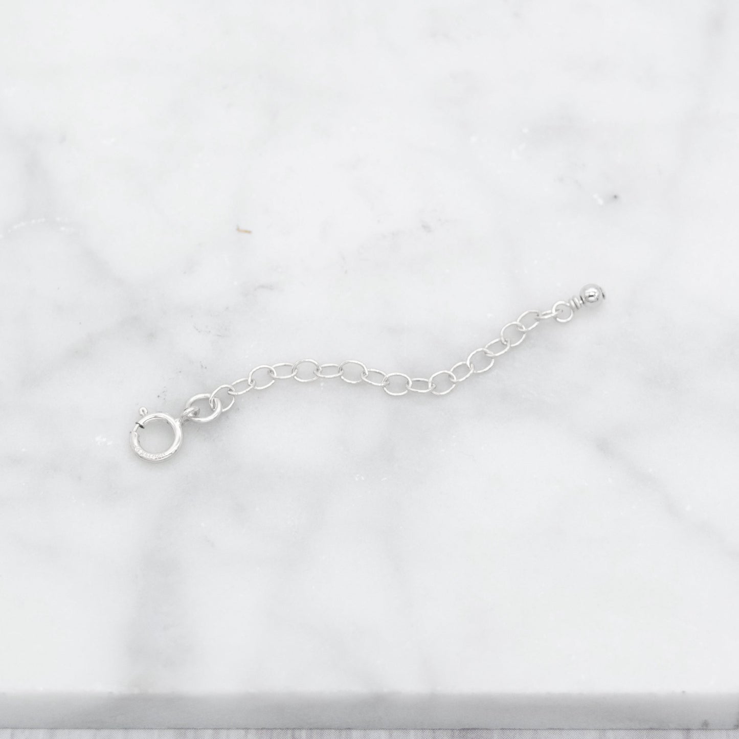 2 inch extension to chain to add length to any necklace, in sterling silver.