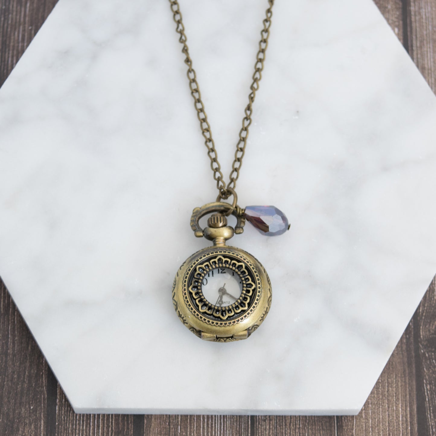 Long Small Pocket Watch Necklace