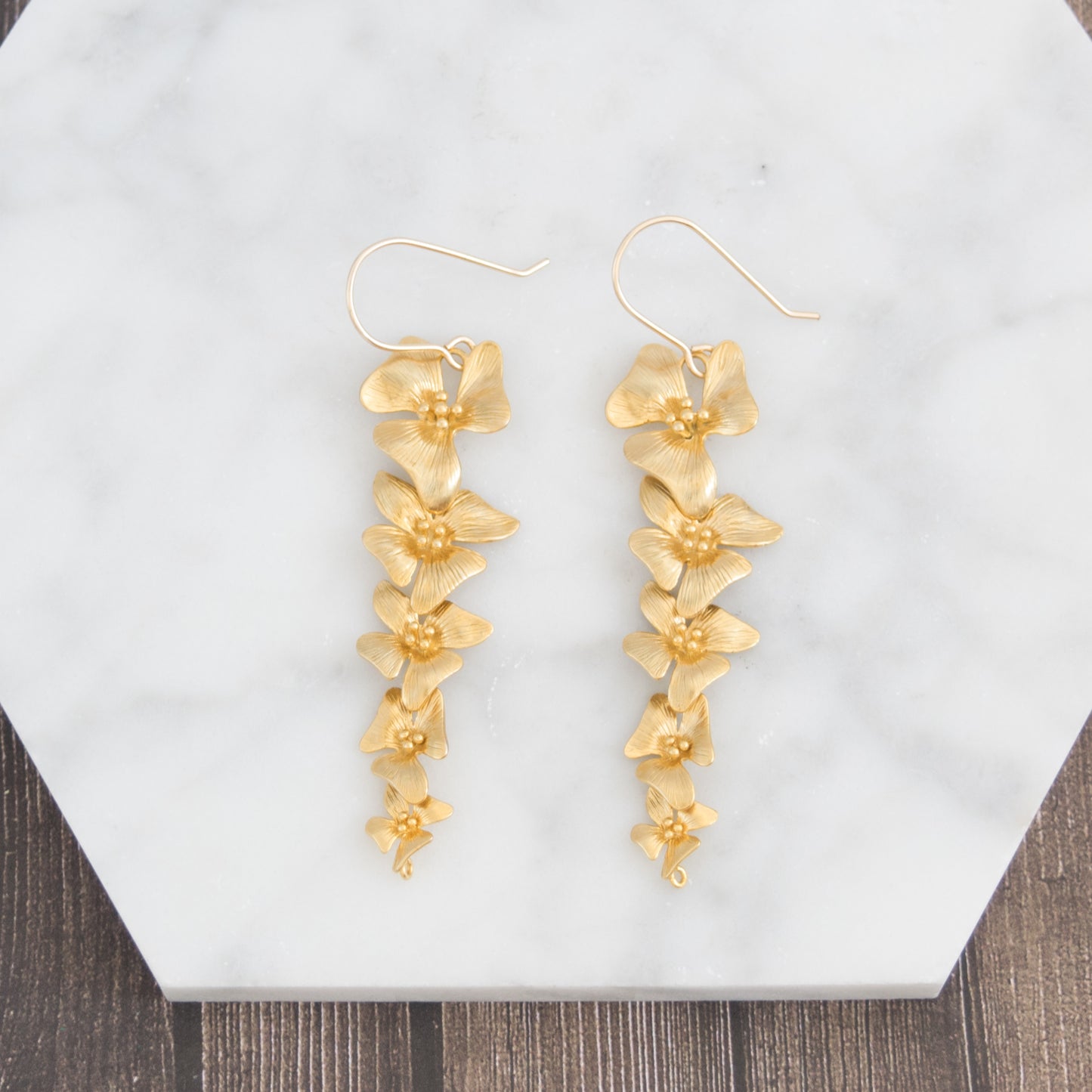 Dangling 5 Orchids Earrings