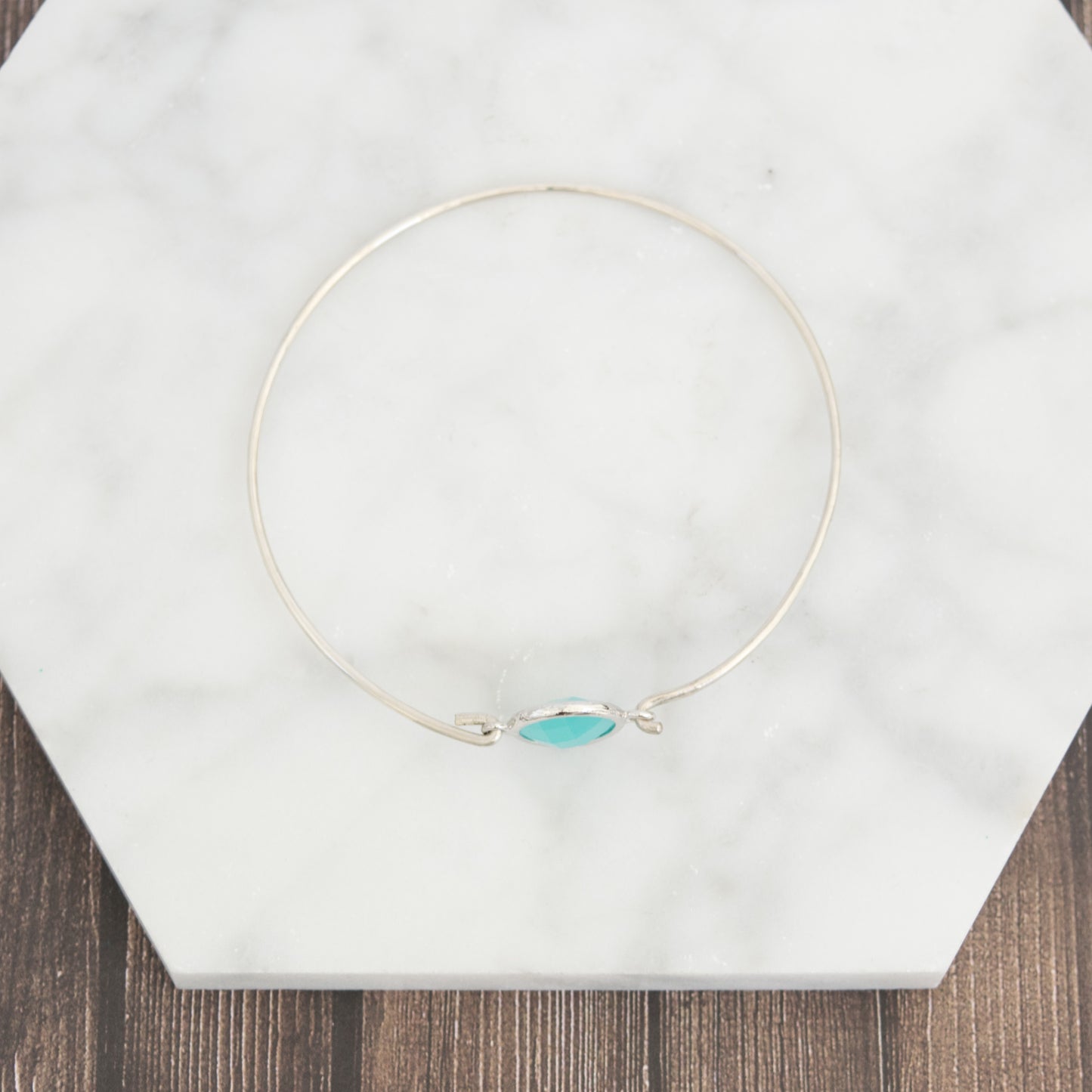 Blue Stone Bangle Bracelet