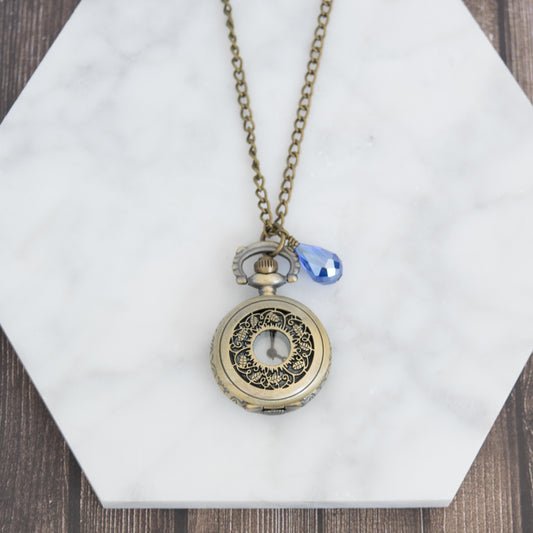 Long Small Pocket Watch Necklace