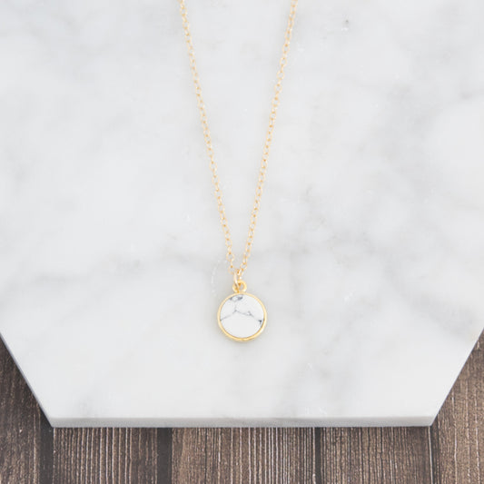 White Howlite Pendant Necklace