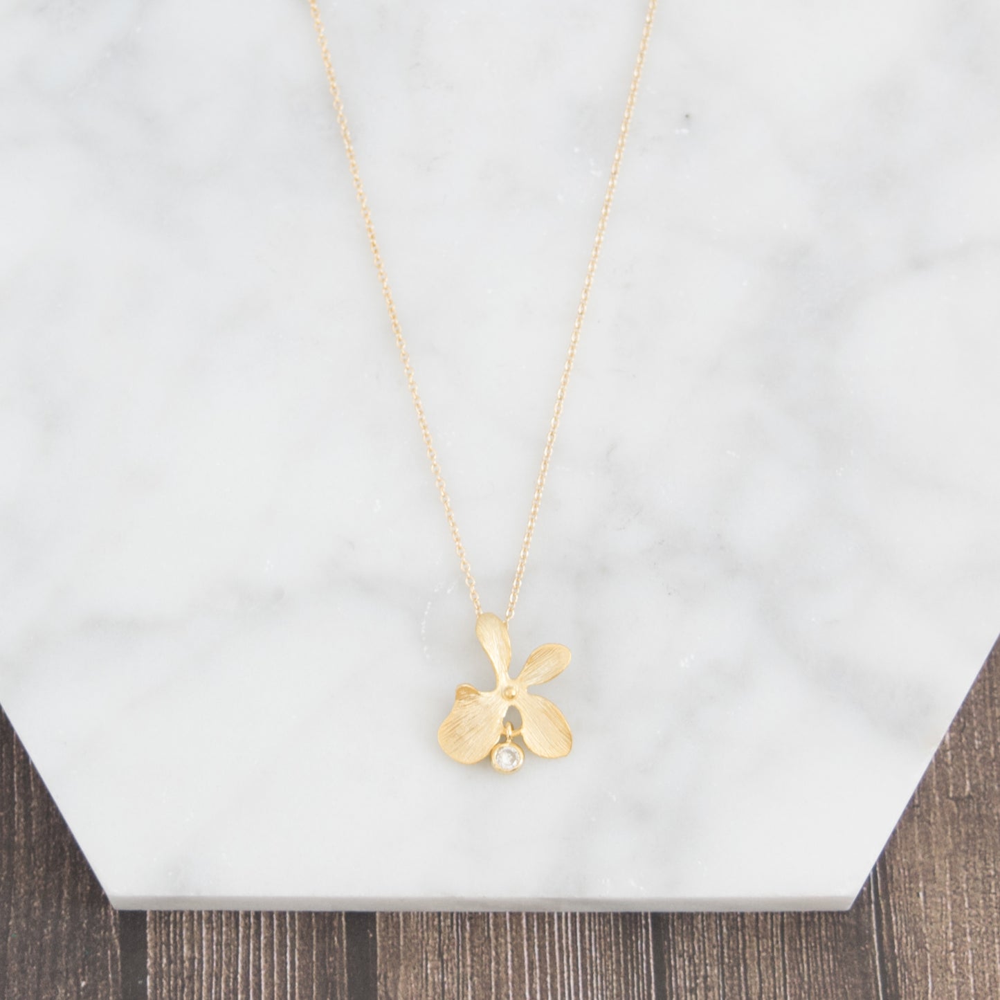 Orchid Pendant Necklace