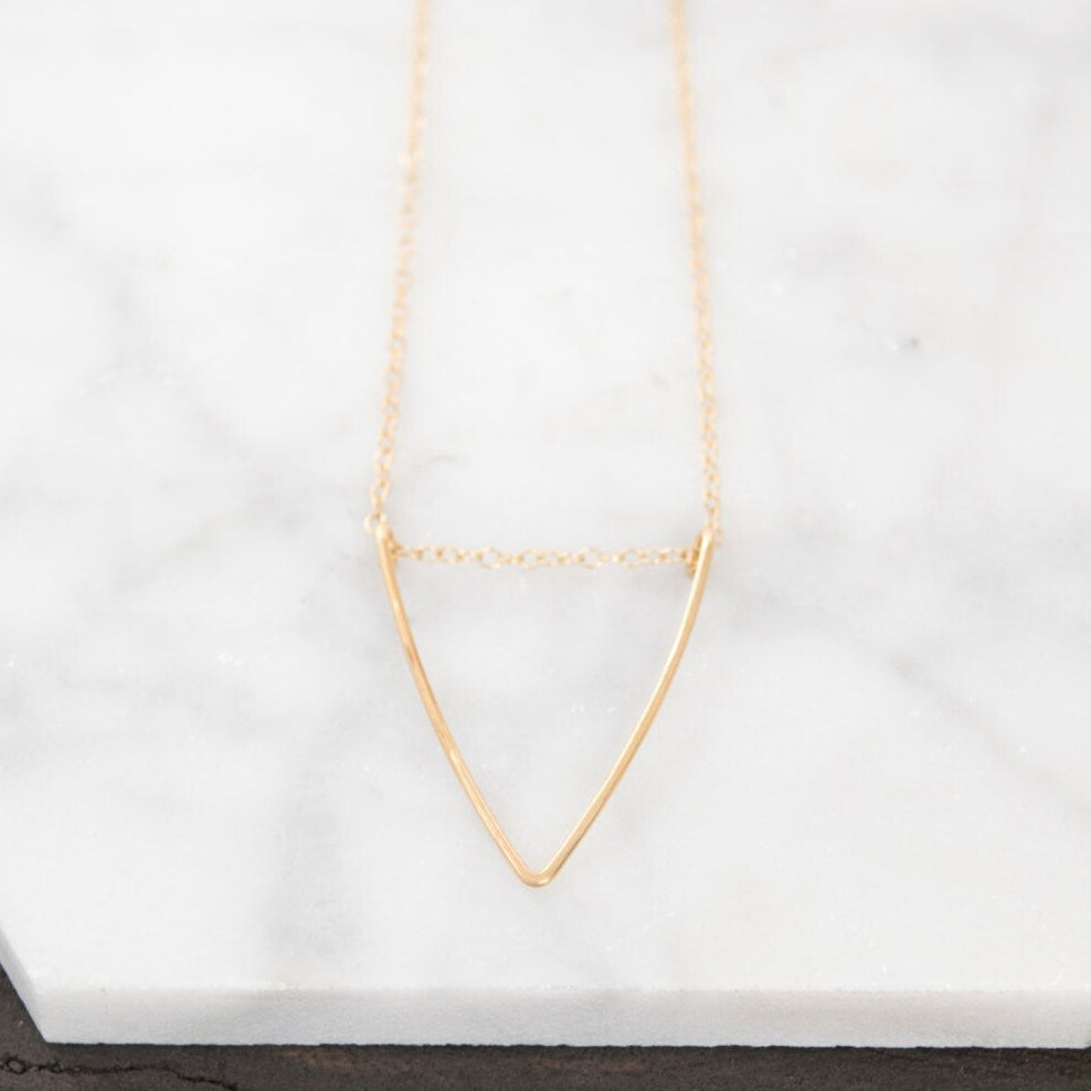 Simple Chain Triangle Mary Necklace – May Martin