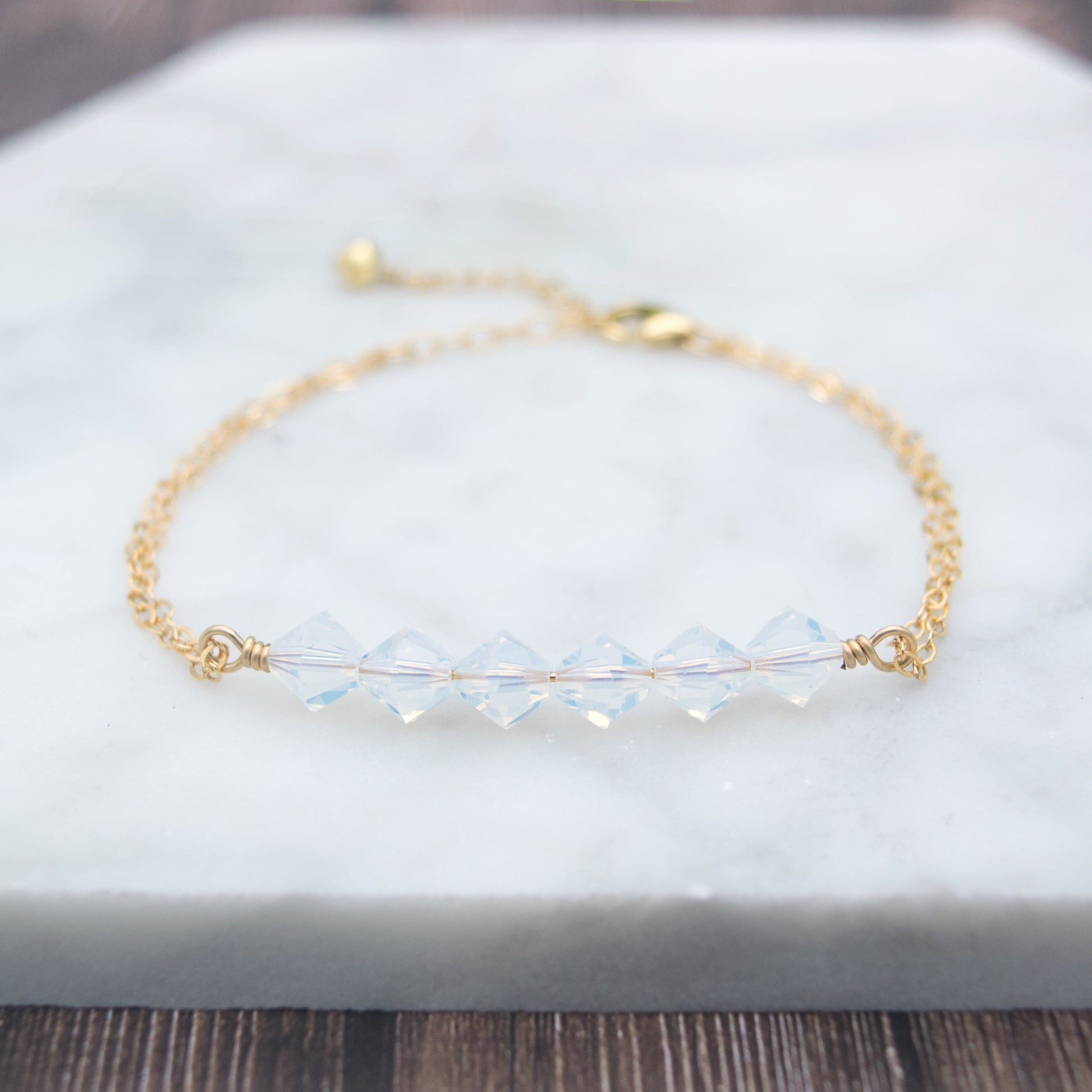 Gold Crystal Bar Bracelet