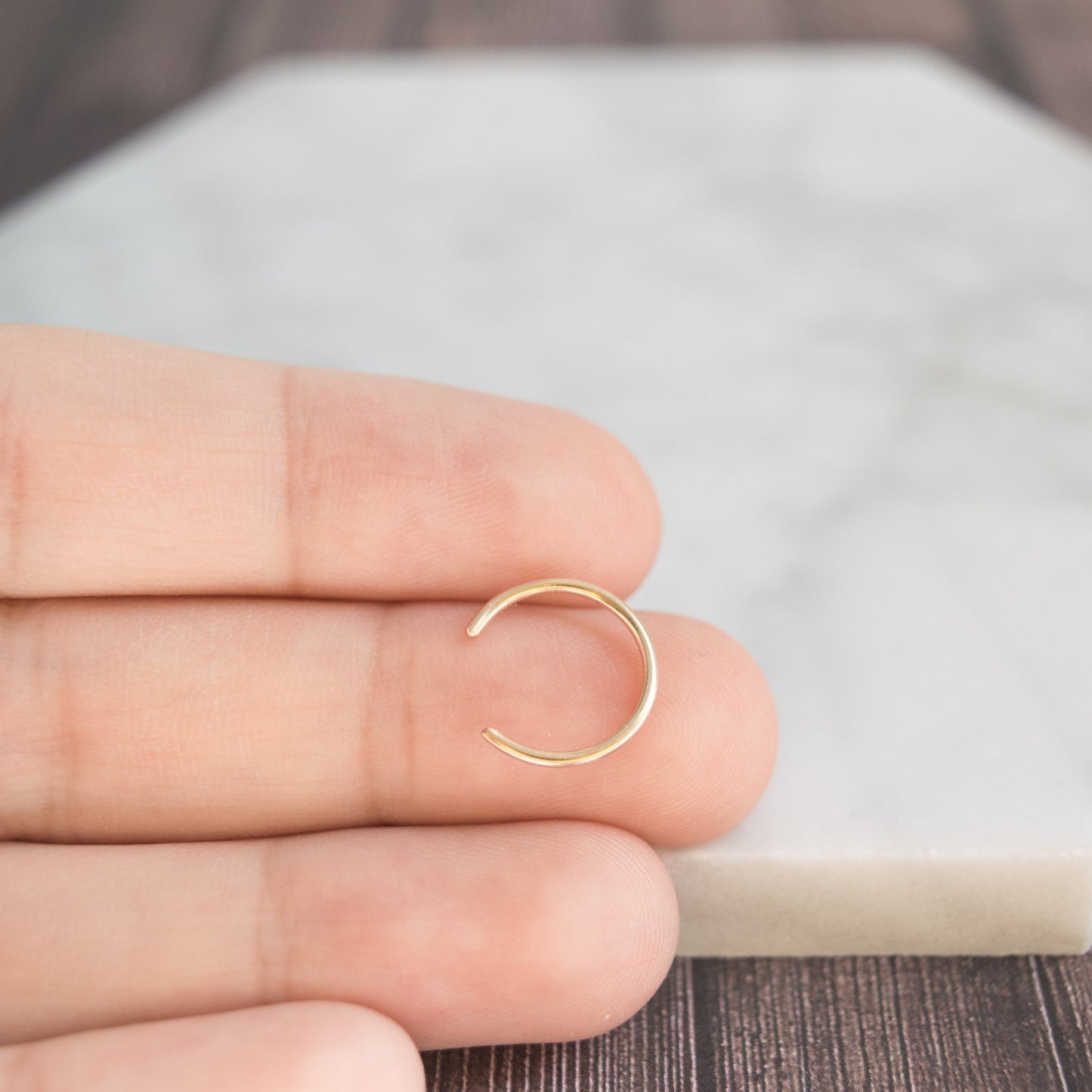 Cuff hoop earring in 14k gold-fill, no piercing needed