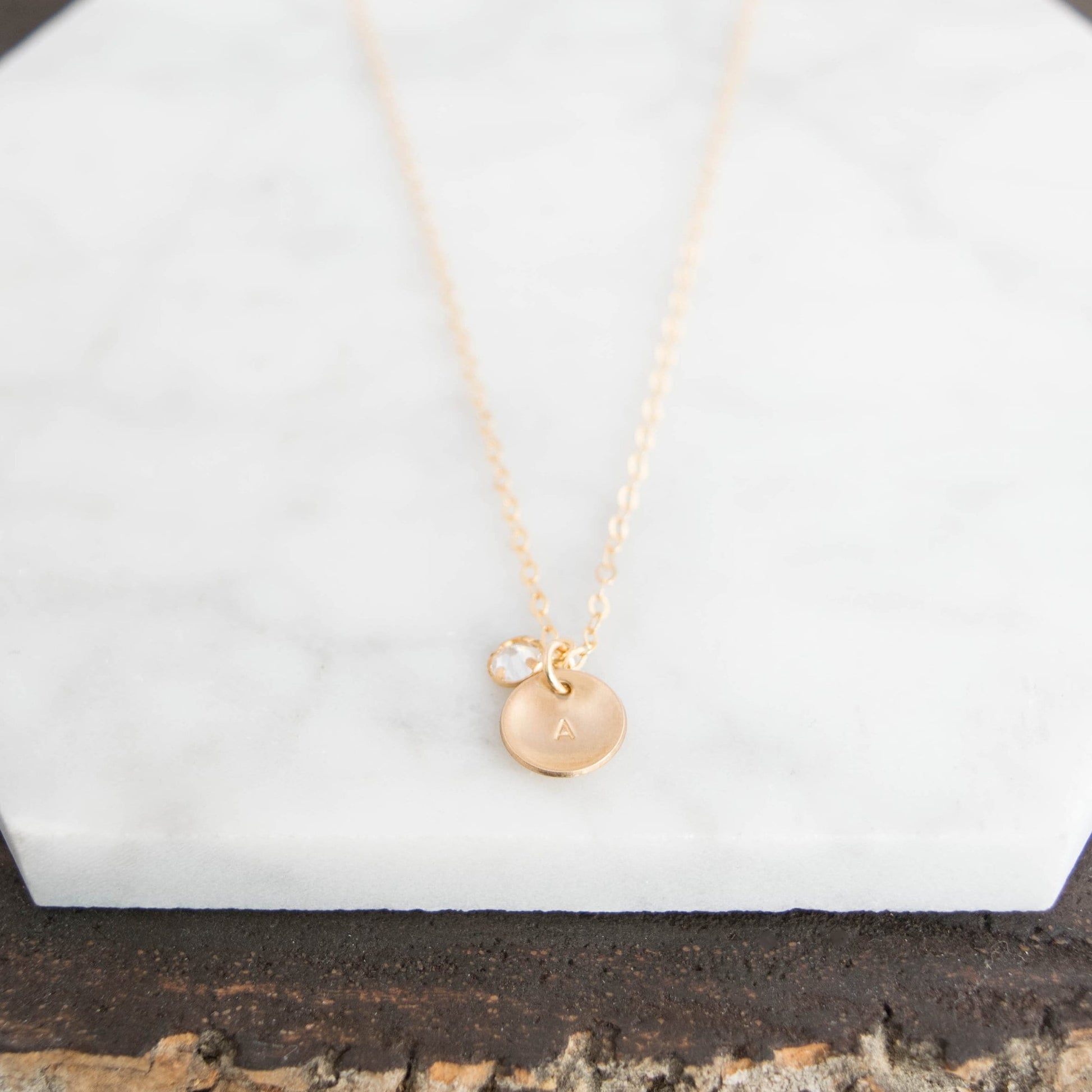 Subtly Hidden Initial Disc Necklace - Minimalist and Elegant Personalized Handmade Jewelry