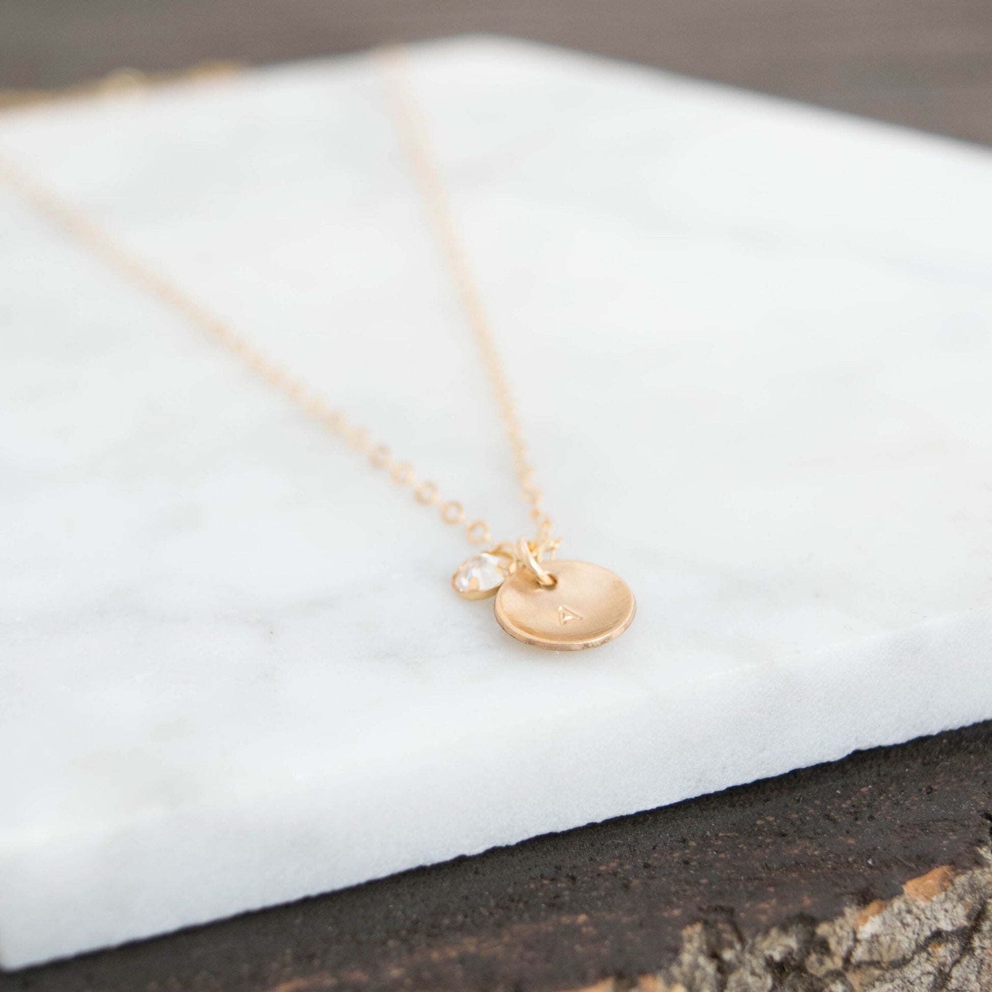 Subtly Hidden Initial Disc Necklace - Minimalist and Elegant Personalized Handmade Jewelry