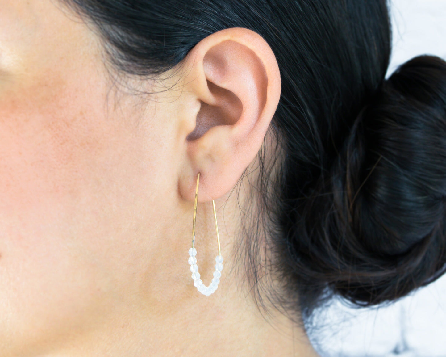 Swarovski Opal Teardrop Hoop Earrings